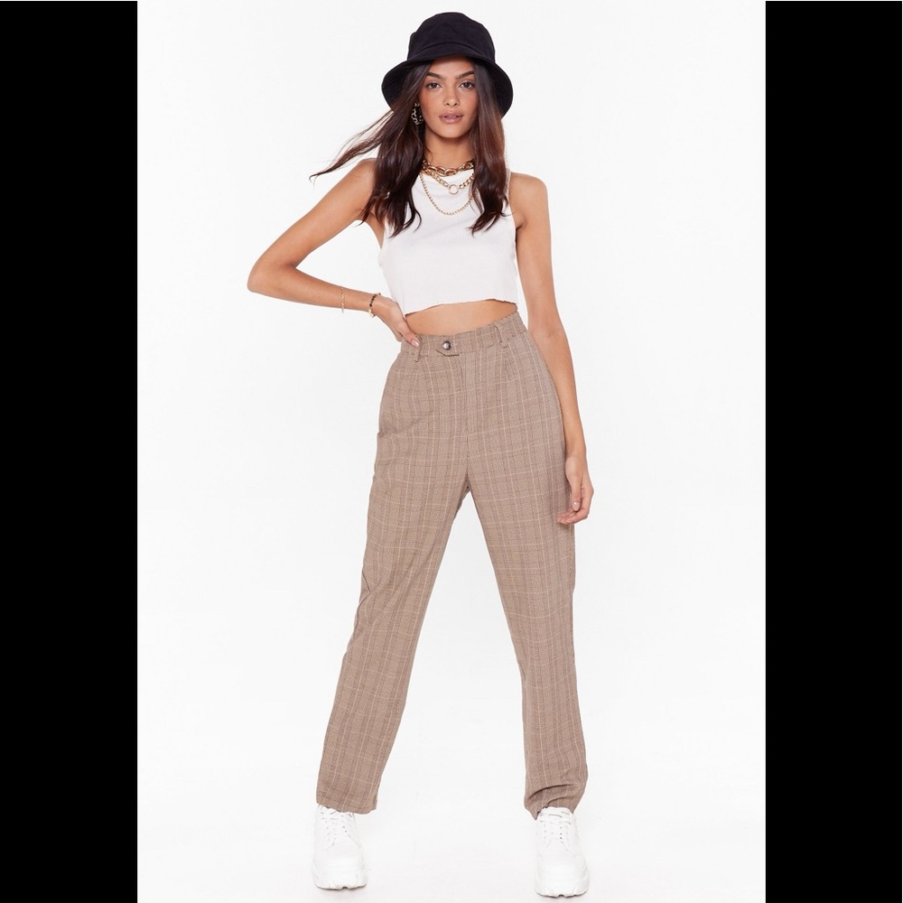 Nastygal check ya later tapered pants
